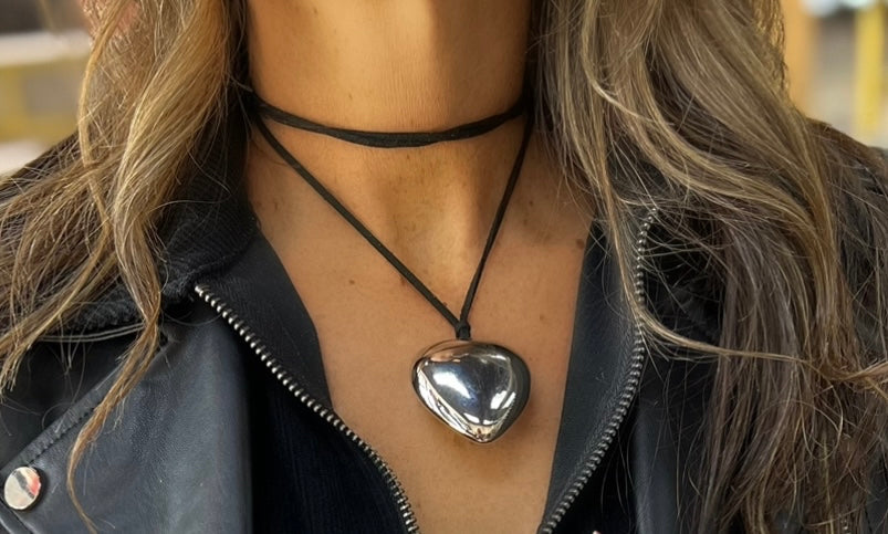 Puffy Heart Choker Necklace