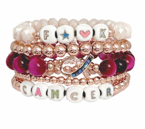 F⭐️💗K Cancer Bracelet Stack