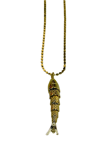 Large Gold Sardine Necklace