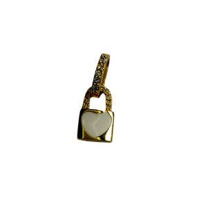 White Enamel Heart Locket Charm