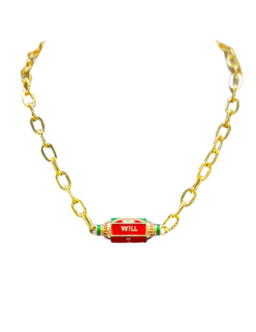 Red/Green Evil Eye Barrel Necklace