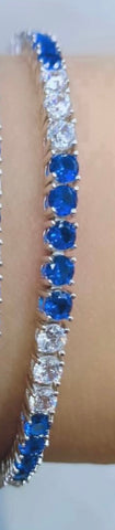 Blue Color-Blocked 3MM Tennis Bracelet