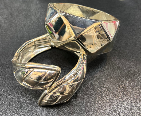 Silver Abstract Cuffs