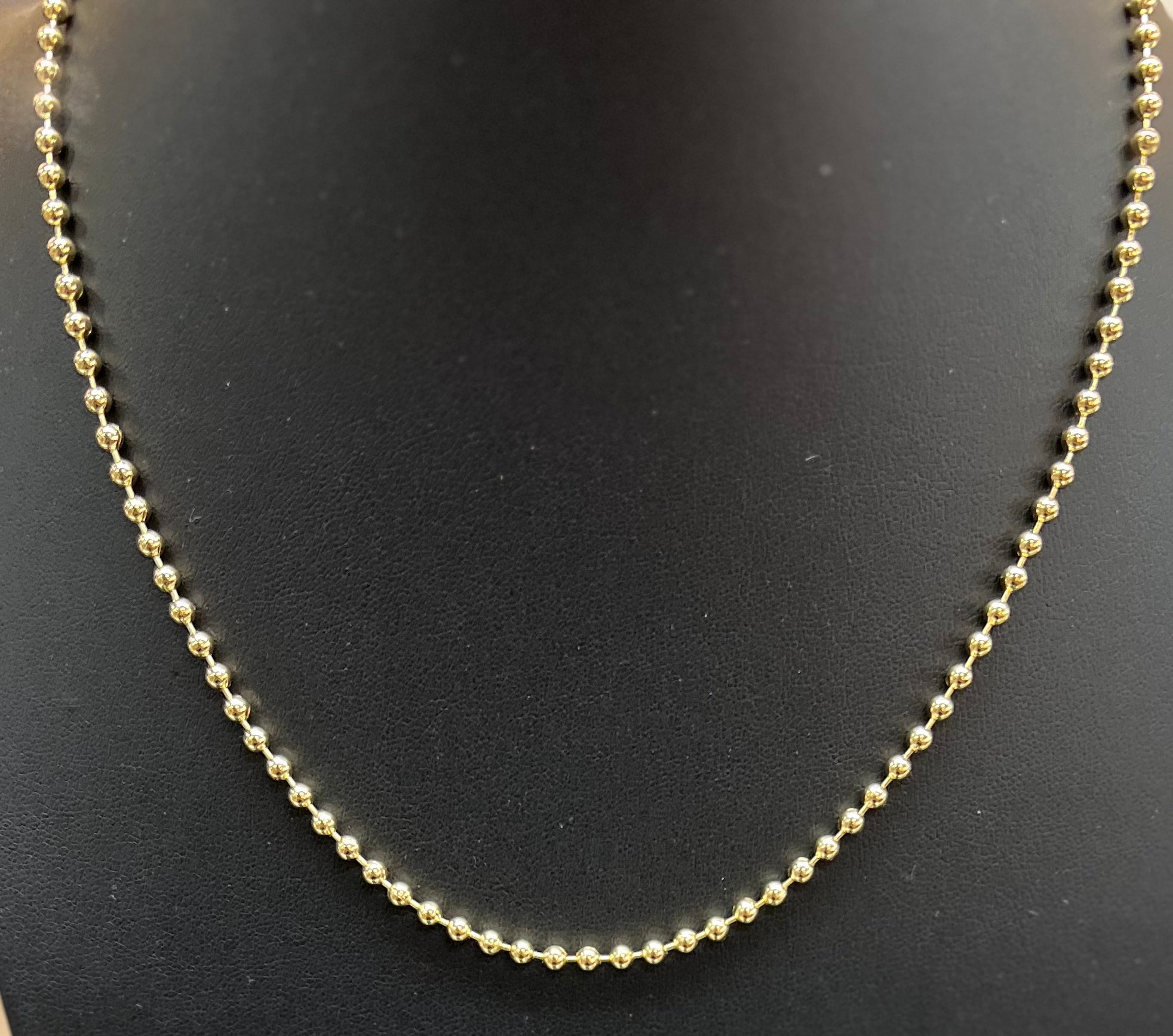 3MM Gold Ball Necklace
