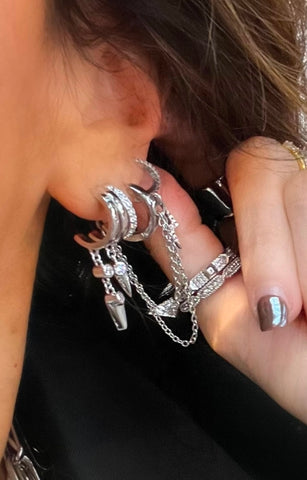 3N1 Huggie Chain Earring