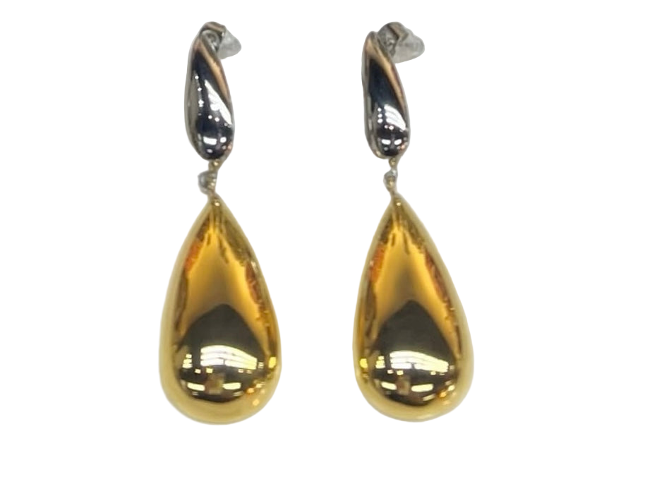 Two Tone Drop Earrings