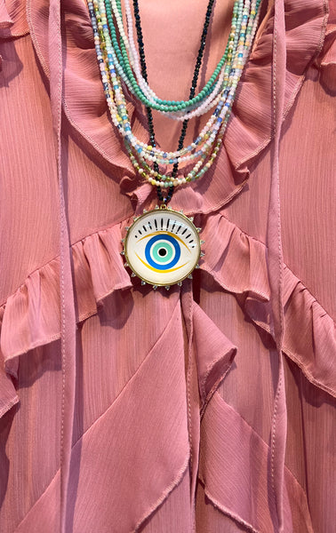Long Pastel Beaded Necklace