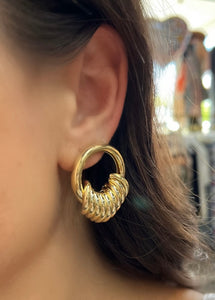 Gold Door Knocker Earrings