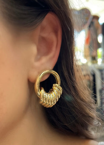 Gold Door Knocker Earrings