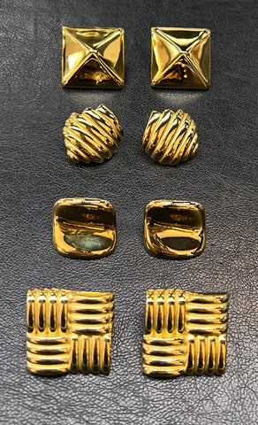 Gold Statement Stud Earrings