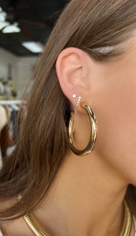 Hollow Gold Hoop