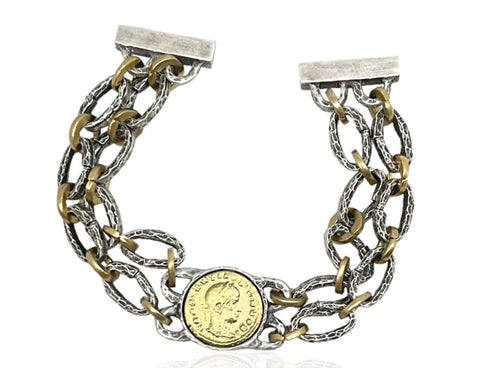 Gold Link Constantine II Bracelet