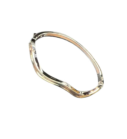 Silver Wave Bangle Bracelet