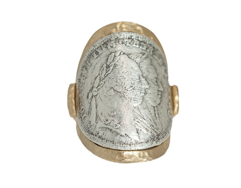 Gold Maria Theresa Coin Rounded Ring