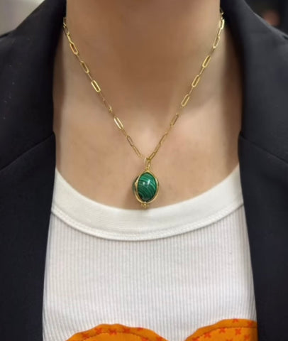 Green Ball Pendant Necklace