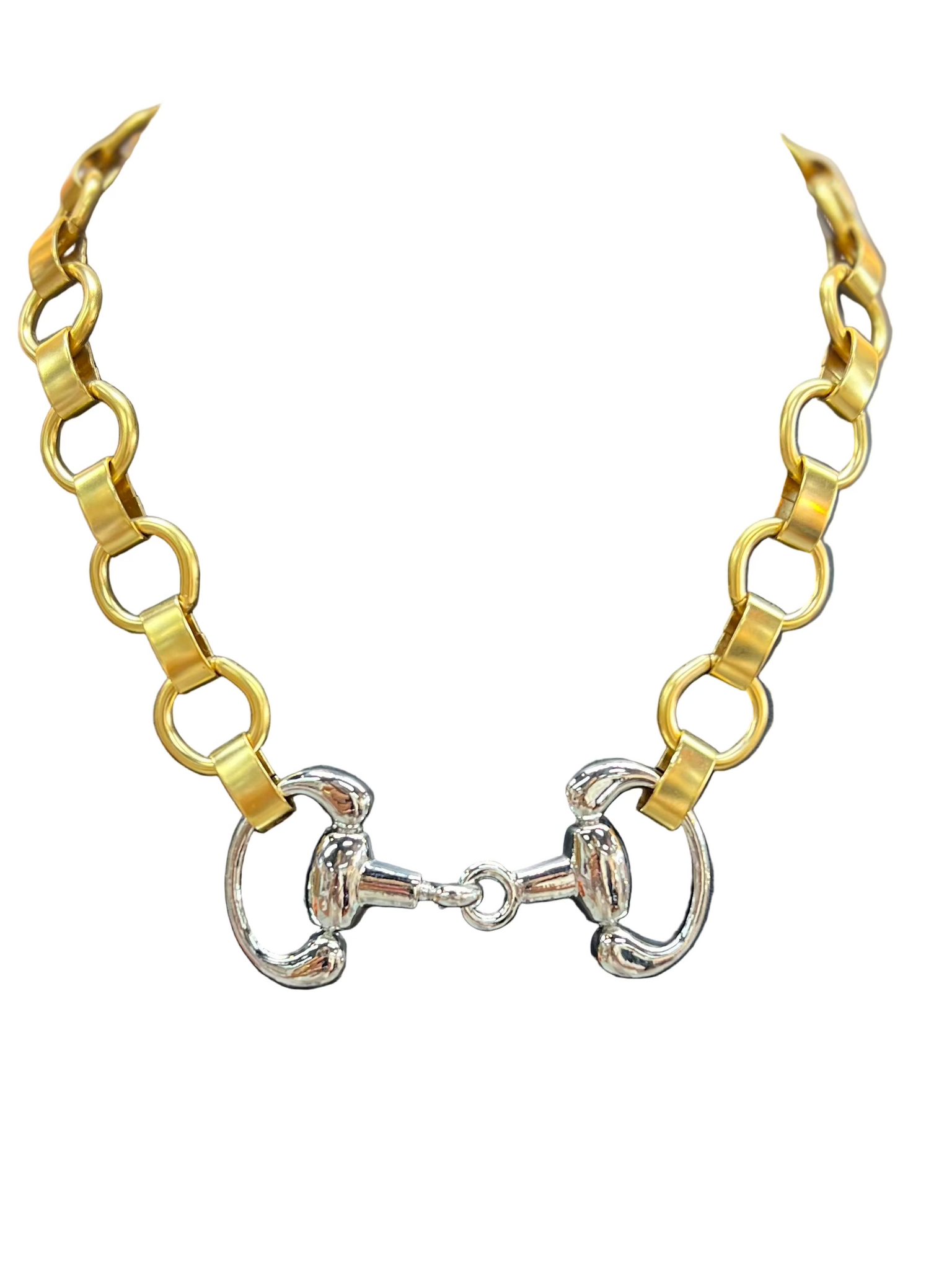Two Tone Horse Bit Necklace