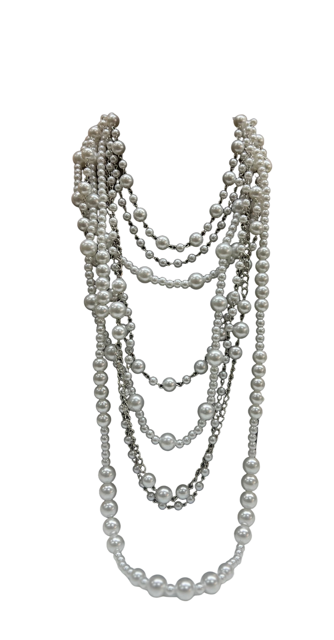 Liquid Silver Pearl Necklace