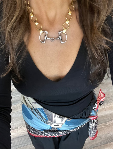 Two Tone Horse Bit Necklace