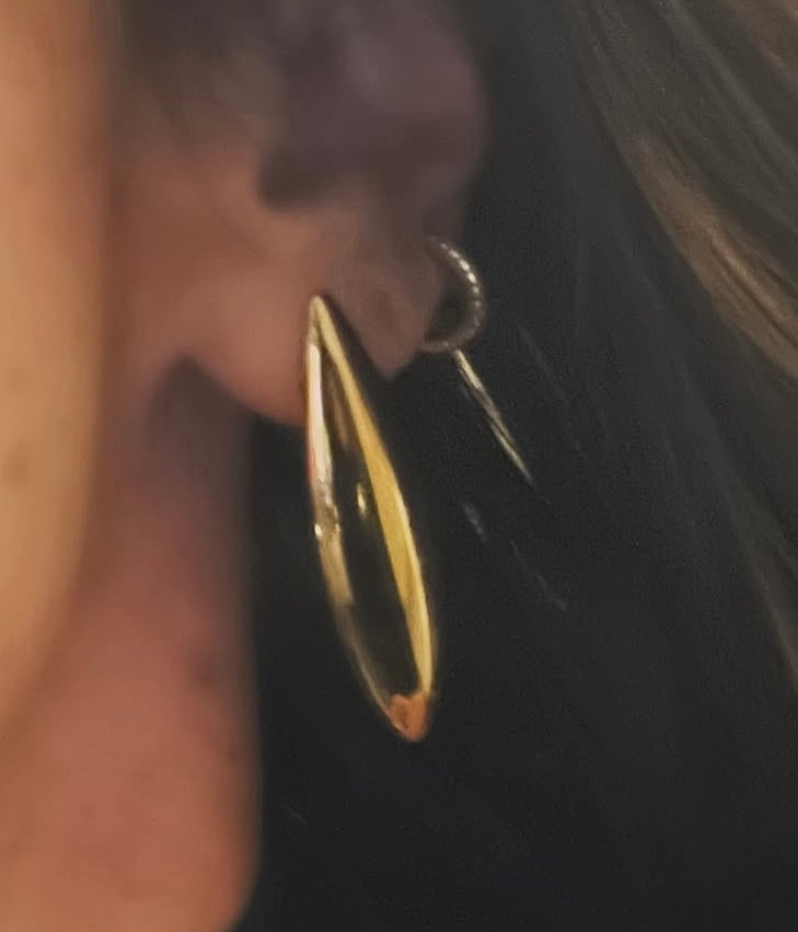 Gold Puffy Dagger Earrings