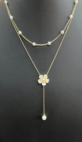 Rose Pearl Lariat
