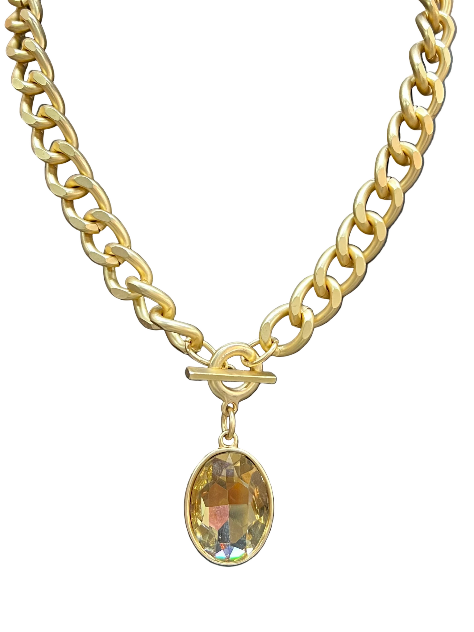 Gold Sparkle Pendant Necklace