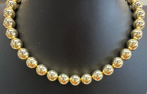 12 MM Gold Ball Necklace