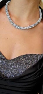 Silver Sparkly Collar Necklace