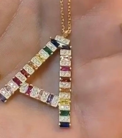 Rainbow Initial Necklace
