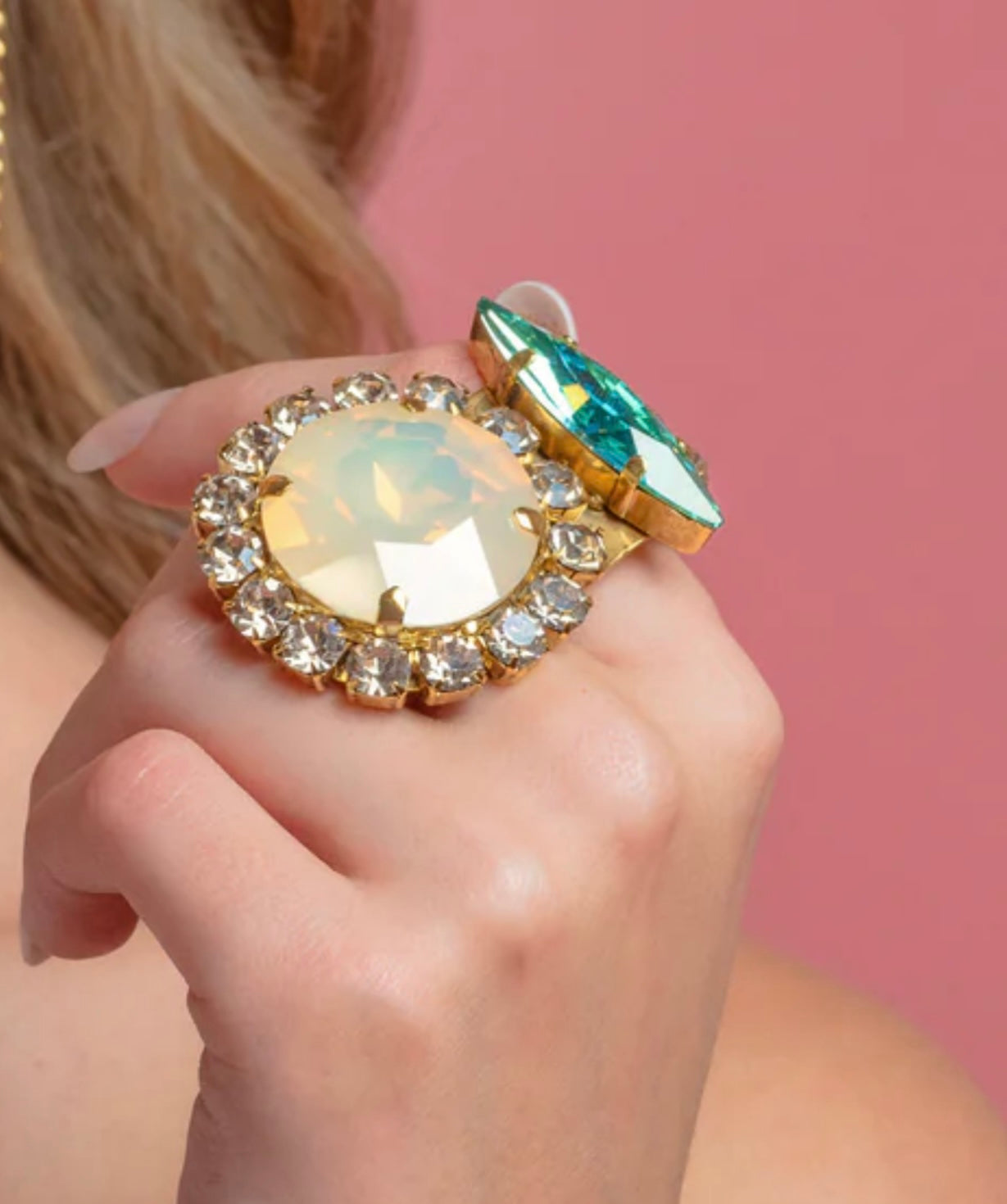 Melanie Ring In Aqua Champagne