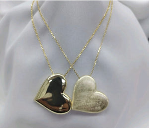 Large Gold Side Heart Necklace