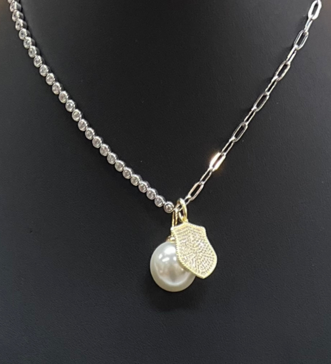 Tennis/Chain Charm Neckace