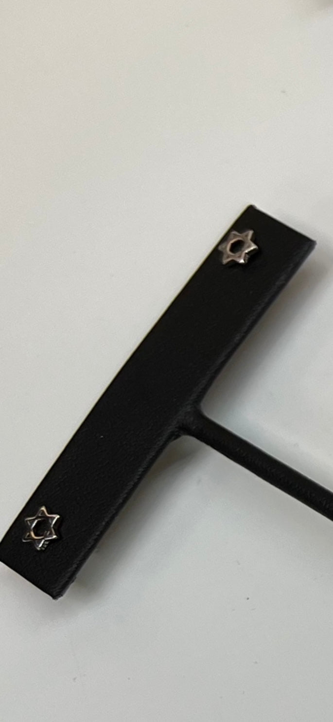 Silver Star Of David Stud Earrings