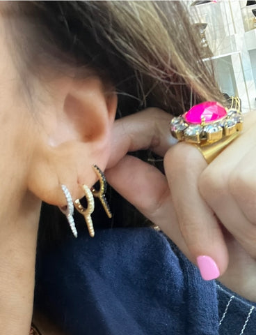 Diamond Huggie Spike Earrings