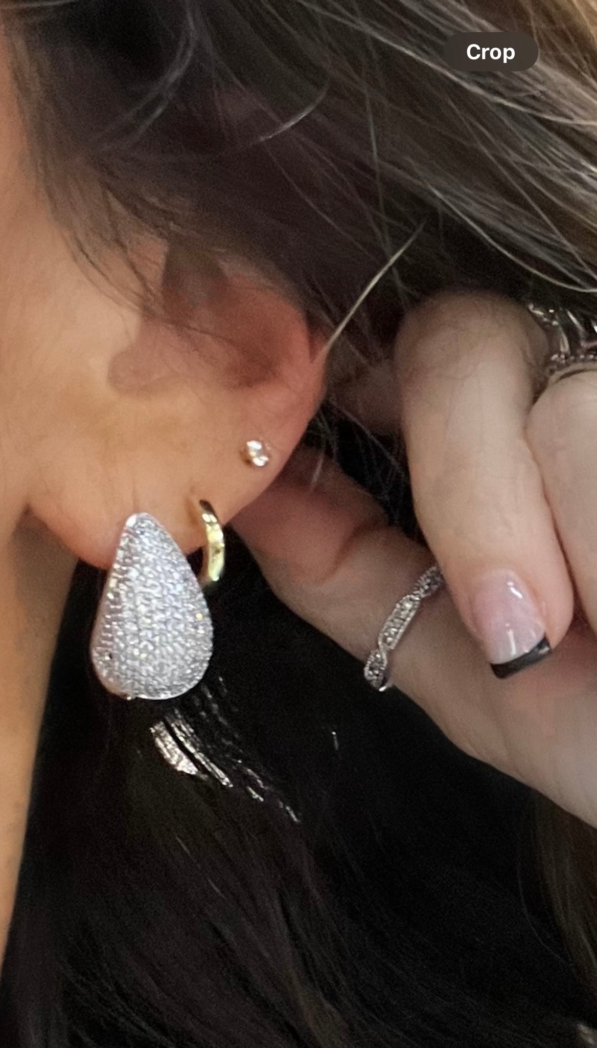 Pave Teardrop Earrings