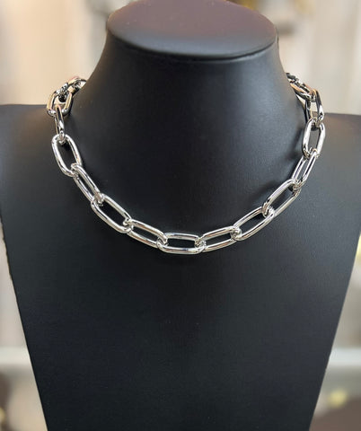 Silver Chunky Chain Link Necklace