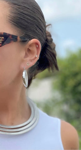 Silver Rope Hoop Earrings