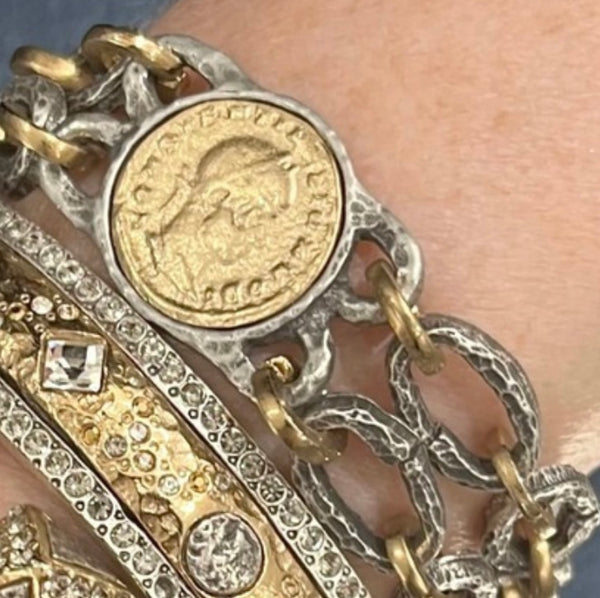 Gold Link Constantine II Bracelet