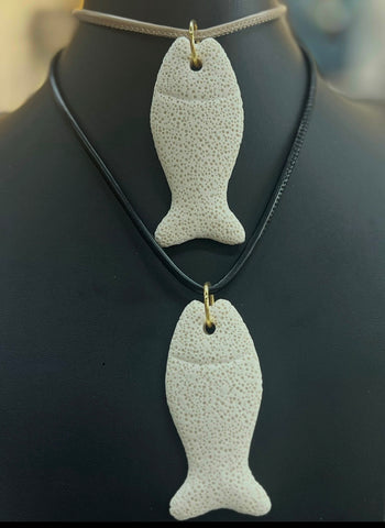 Ceramic Sardine Cord Necklace