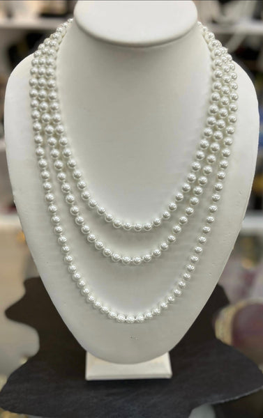 Classic Long Pearl Necklace