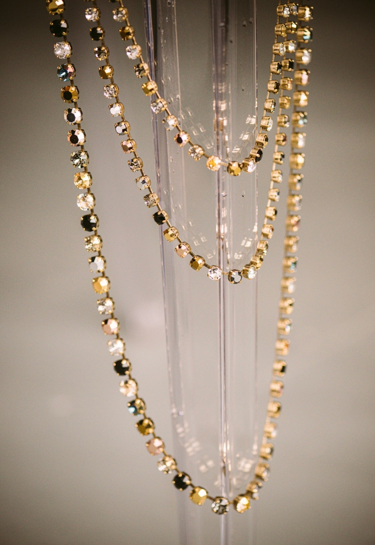 Triple Pop Pow Metallic Triple Strand Necklace