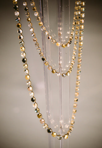 Triple Pop Pow Metallic Triple Strand Necklace