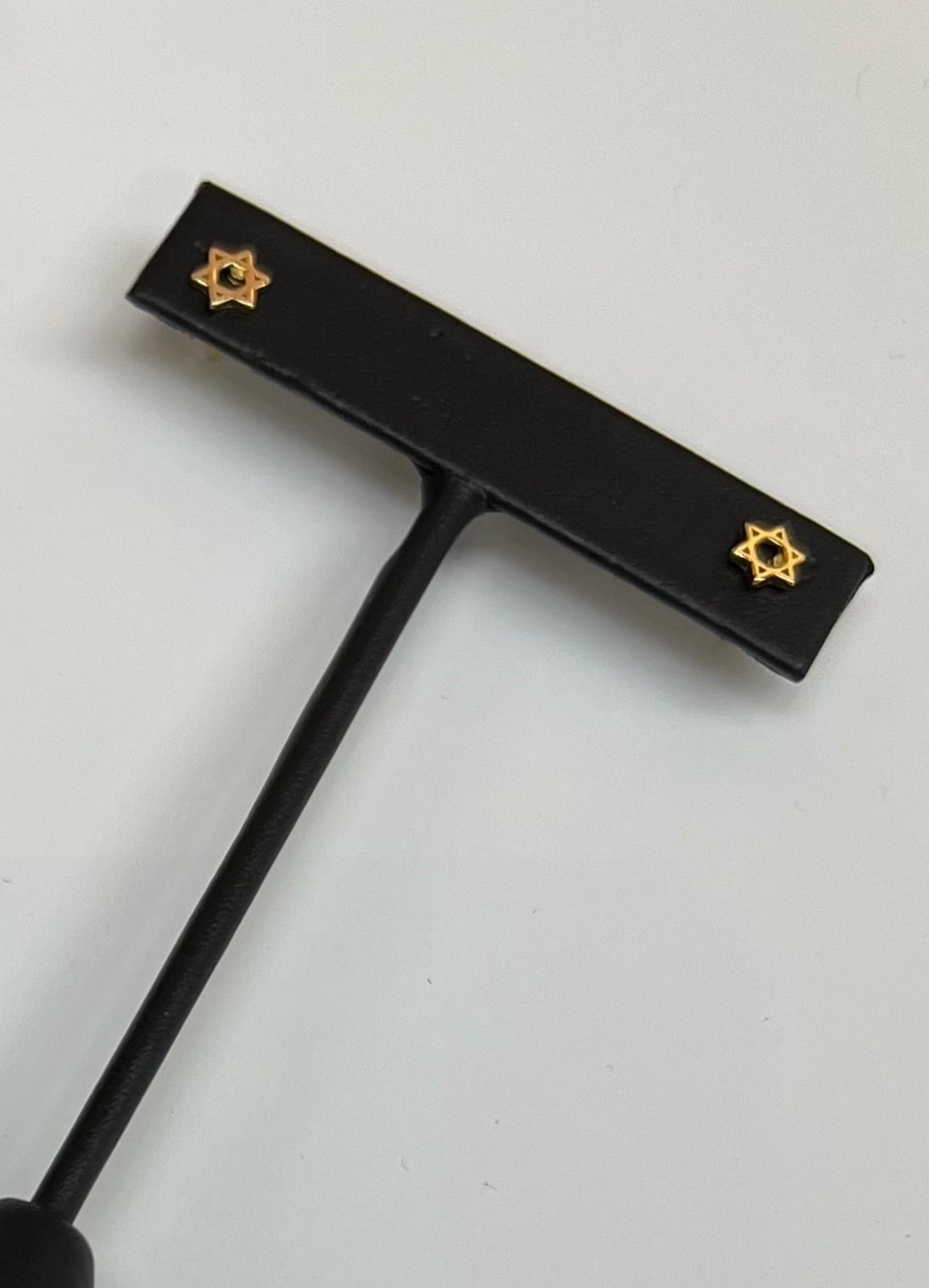 Gold Star Of David Stud Earrings