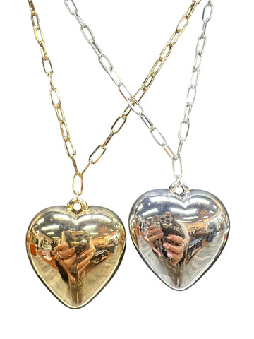 Puffy Heart Pendant Necklace
