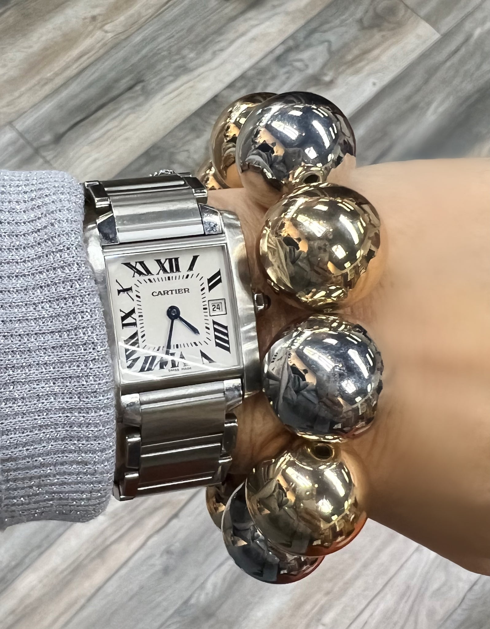 Mixed Metallic Ball Bracelet