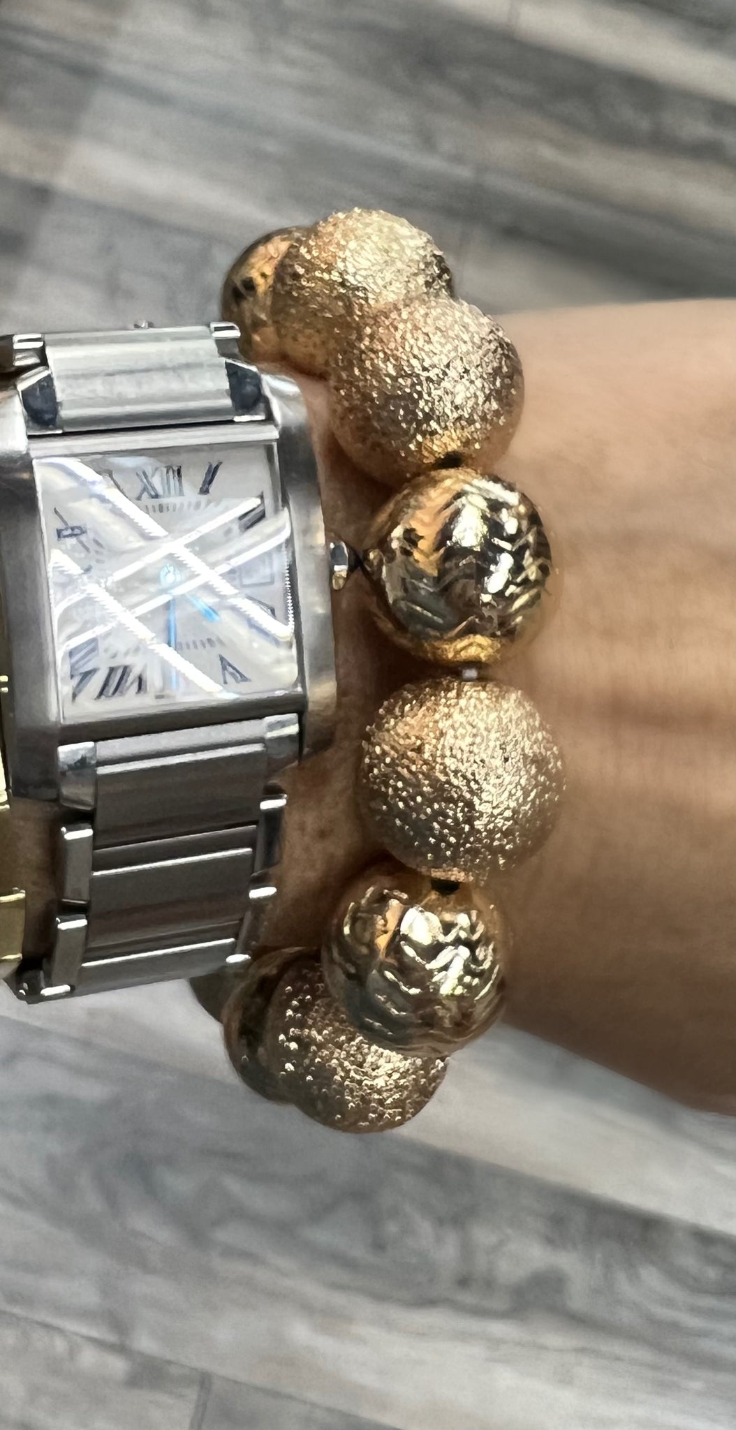 Gold Metallic Ball Bracelet
