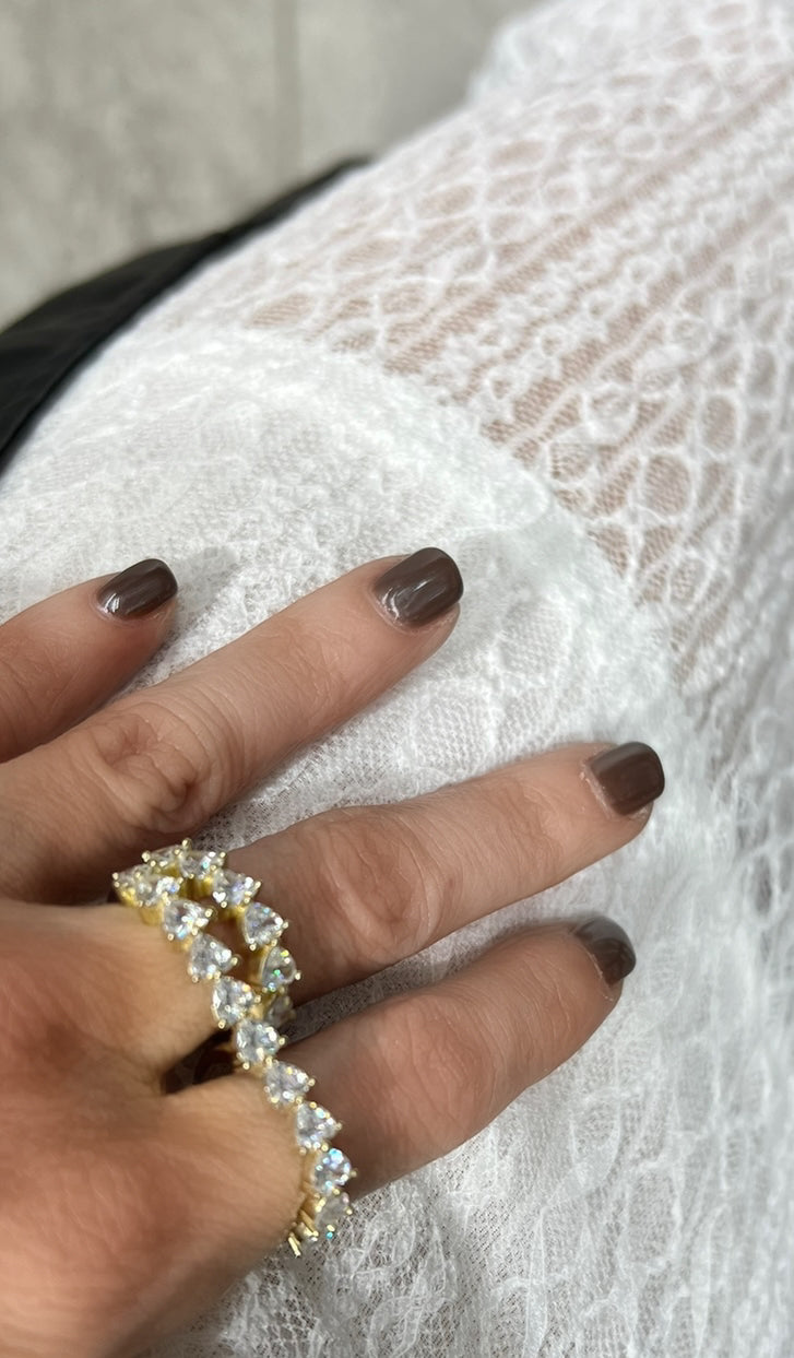 Gold Diamond Double Ring