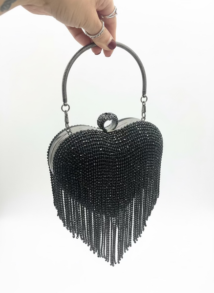 Black Sparkly Fringe Bag
