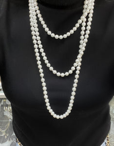 Classic Long Pearl Necklace