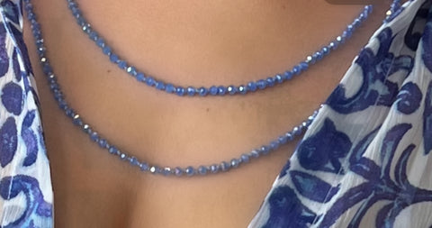 Long Periwinkle Beaded Necklace