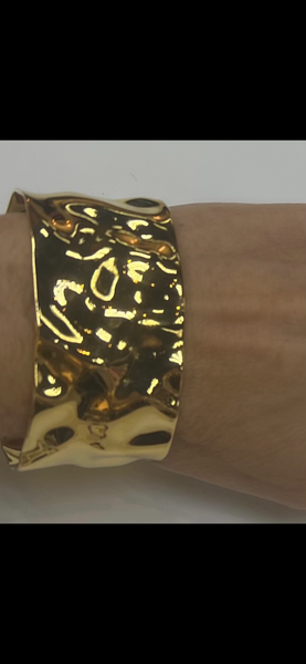 Gold Hammered Cuff